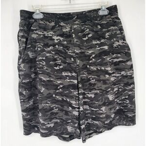 Lululemon Pace Breaker Lined Shorts Men's Large Green Camo 9" Inseam Pockets EUC